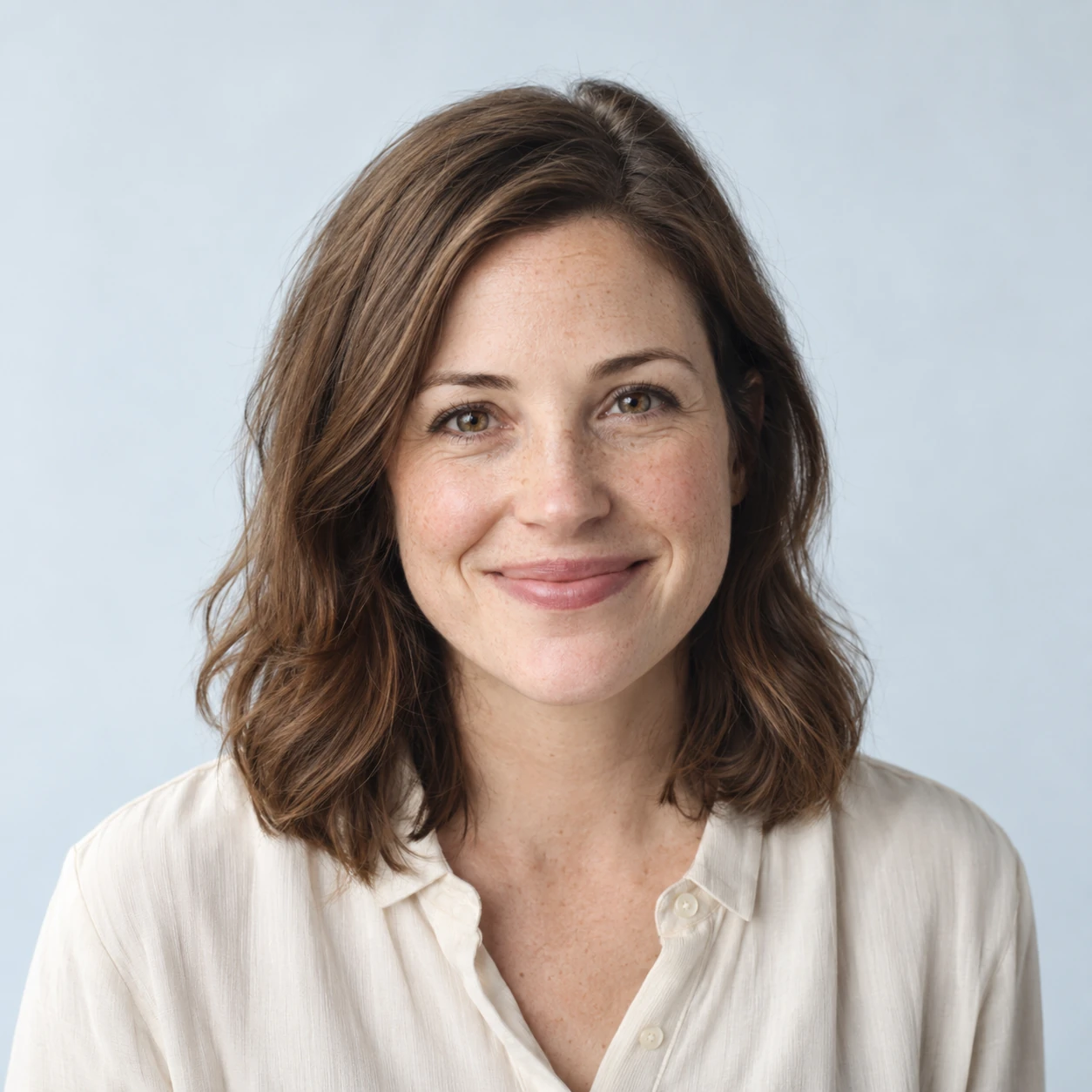 AI-generated portrait of Emma Brooks, a virtual AI agent